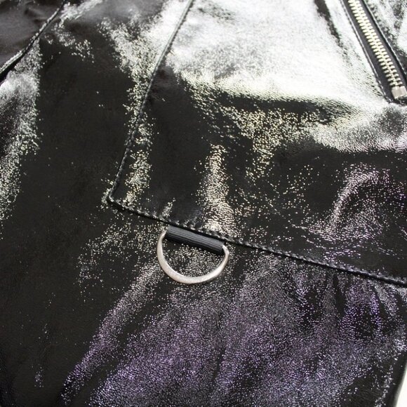 NEW Topshop Women's Black Lily Straight Leg Faux  Leather Size 2 Medium Pants - Picture 9 of 12